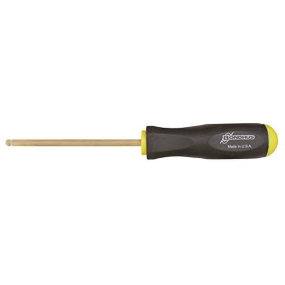 1/4" Hex (Allen) Balldriver Screwdriver, Protanium High Torque Steel With Goldguard 14k Plated Finish - Bondhus USA