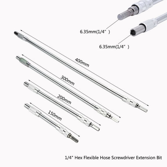 1/4 Hex Flexible Shaft Bit Holder Driver Ratchet Screwdriver Extend Rod 150-400Mm Versatile Electric Drill Metal Flexible Shaft 200Mm Fangkenuo