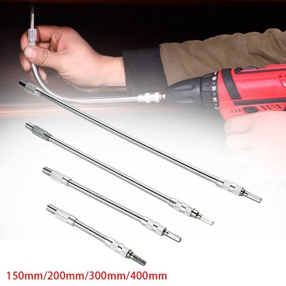 1/4 Hex Flexible Shaft Bit Holder Driver Ratchet Screwdriver Extend Rod 150-400Mm Versatile Electric Drill Metal Flexible Shaft 300Mm Fangkenuo