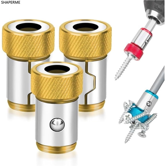 1/4" Hex Magnetic Bit Holder Ring – Screwdriver Bit Magnetizer for Impact Drivers & Power Tools, Quick Magnetizing Sleeve for Screw Fixing, Anti-Drop Stabilizer for DIY & Professional Use