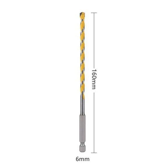 1/4" Hex Shank 160mm Tungsten Carbide Drill Bit 6mm for Masonary Concrete Granite Stone Wood Tool Accessories
