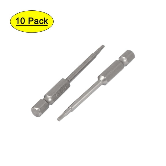 1/4" Hex Shank 65mm Long 2mm Hexagon Head Magnetic Screwdriver Bits 10pcs