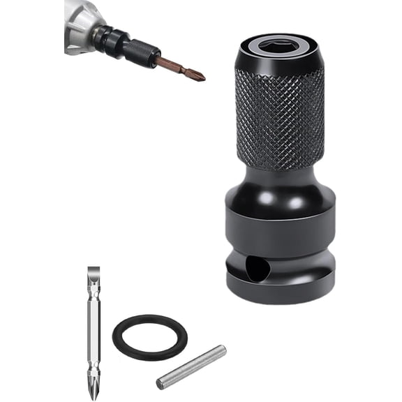 1/4" Hex Shank Socket Converter, 1/2" 1/4" Square Drive Female to 1/4 Inch Hex Adapter, Drive Female to 1/4-Inch Hex Adapter for Impact Wrench Ratchet, Quick Release (1)