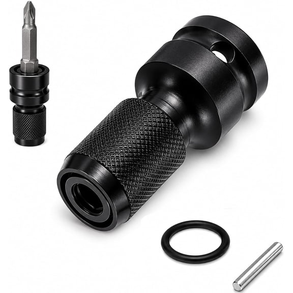 1/4" Hex Shank Socket Converter, Quick Release 1/2" Square Drive to 1/4" Hex Impact Wrench Adapter, Secure Bit Holder for Mechanics, DIY Garage Repair and Brake Rotor Screws (1pcs)