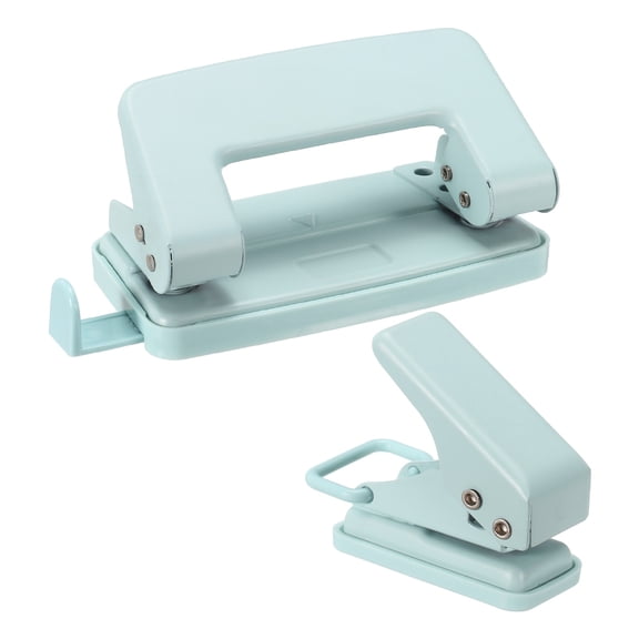 1/4" Hole Punch, 2Pcs Handheld Heavy Duty Paper Puncher, Blue