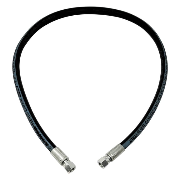 1/4" Hydraulic Hose Assembly, Double Wire Braid, Female 37° JIC Straight Swivel x Female 37° JIC Straight Swivel, 5800 PSI, 12" Length