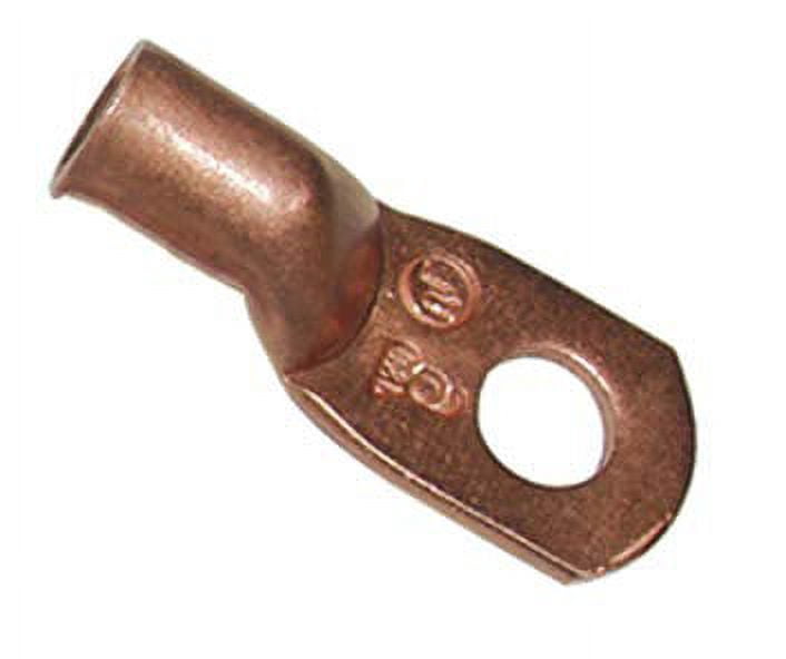 1/4" ID COPPER RING TERMINAL HEAVY DUTY SEAMLESS #4 GAUGE-25PK