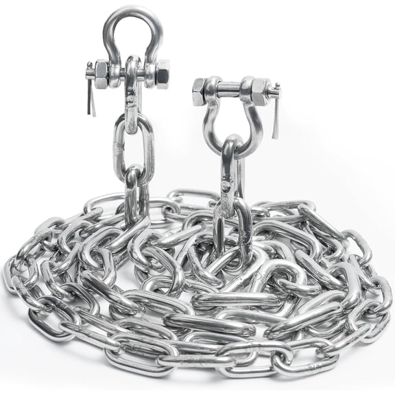 1/4 In. X 10 Ft. 316 Stainless Steel Boat Anchor Chain Kit with 2 Double Shackle Link Ends