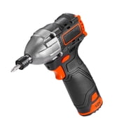 1/4 Inch 12V Brushless Impact Driver, 3000 RPM, Battery & Charger, 20 Bits, LED Light for Furniture & Home Repair