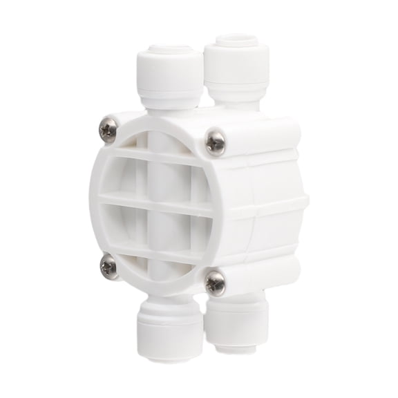 1/4 Inch 4-Way Reverse Osmosis Shut-Off Valve, Plastic, Single Pack, Quick Connect, Water-Conserving Drain Valve for RO Purifiers 113.56-378.54 L Type A