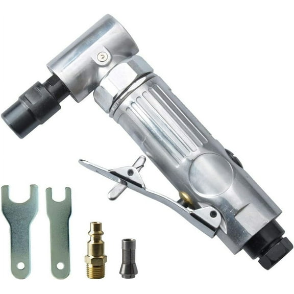1/4-Inch 90 Angle Air Die Grinder Mini Pneumatic Angle Die Grinder Compact Air-Powered Grinder for Grinding Polishing Porting and Deburring Polished Finish
