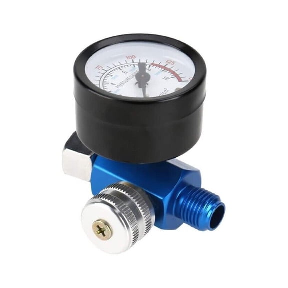 1/4 Inch Adjustable Air Pressure Regulator with Gauge for Pneumatic Paint Tools, 0-140 PSI Control Valve for Spray and Compressor Systems