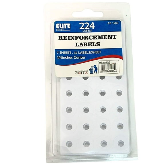 1/4 Inch Center Reinforcement Labels  224 Labels