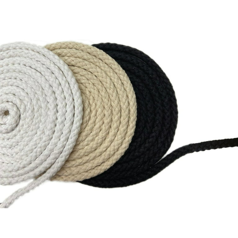 KINJOEK 328 FT 1/4 Inch Natural Cotton Rope White Craft Clothesline Cord