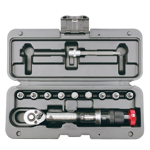 1/4 Inch Drive Click Torque Wrench Set Adjustable Bike Preset Torque Wrench Bits Window Torque Value Display Durable