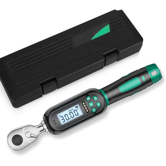 1/4 Inch Drive Digital TorqueWrench, 1.11-22.13Ft.lb/1.5-30N.m, Small Torque Wrench with Preset Value, Buzzer & , +-2% Accuracy Torque Wrench for , Bicycle