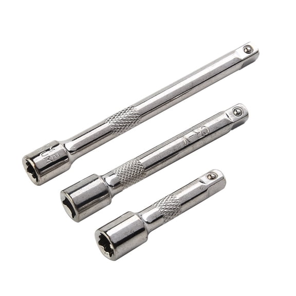 1/4 Inch Extender Bars Chromed Steel Extension Bars Ratchet Socket Wrench Adapter 50/75/100Mm Chrome Vanadium Steel Durable 100Mm Fangkenuo