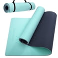 thumbnail image 1 of 1/4 Inch Extra Thick Non Slip Yoga Mat TPE Double-Sided Fitness Mat for Yoga,Pilates,Workout,Cyan, 1 of 7