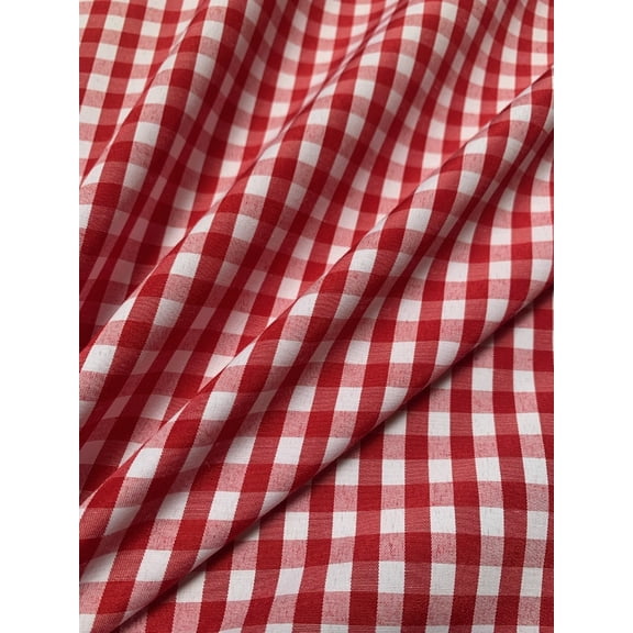Burlap Fabric 1/4 Inch Gingham Fabric Red Per Yard 60 Inch Wide