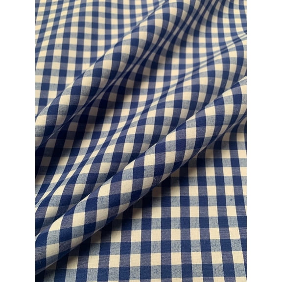 Burlap Fabric 1/4 Inch Gingham Fabric Royal Per Yard 60 Inch Wide