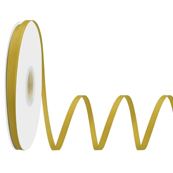 1/4 Inch Grosgrain Ribbon - 50 Yards Craft Ribbon for Gift Wrapping, Wedding Decor, Hair Bows & DIY Projects Agold