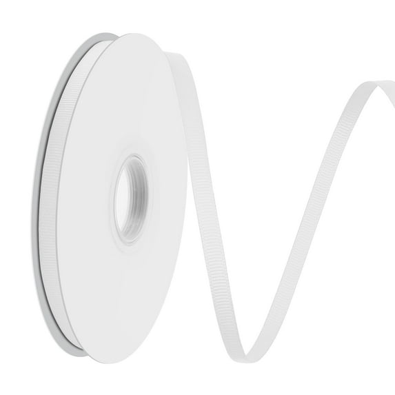 1/4 Inch Grosgrain Ribbon - 50 Yards Craft Ribbon for Gift Wrapping, Wedding Decor, Hair Bows & DIY Projects White