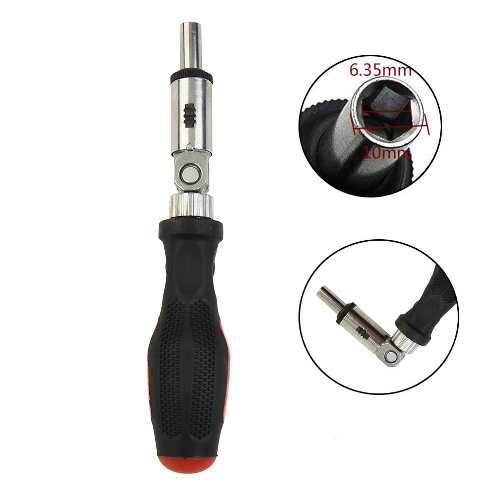 1/4 Inch Hex Left Right 180Degree Rotating Ratchet Screwdriver Drive ...
