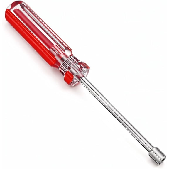 1/4 Inch Hex Nut Driver, Hollow Shaft Socket Wrench Screwdriver with Cushion Grip Handle, 3.7-Inch Shaft for Automotive Repair and DIY Projects