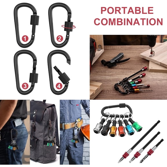 1/4 Inch Hex Shank Bits Holder and 3pcs Magnetic Drill Screwdriver Bit Extension Set, Quick Release Bit Holder Chuck Adapter Extender for Impact Driver Nuts Screws Drill, Black-2