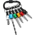 thumbnail image 1 of 1/4 Inch Hex Shank Bits Holder - Portable Six Color Coded Light-weight Quick-change Screwdriver Bits Holder Organizer Tool For 1/4" Impact Tips, Screws, Drivers, With Black Carabiner(Bits Not Include), 1 of 5