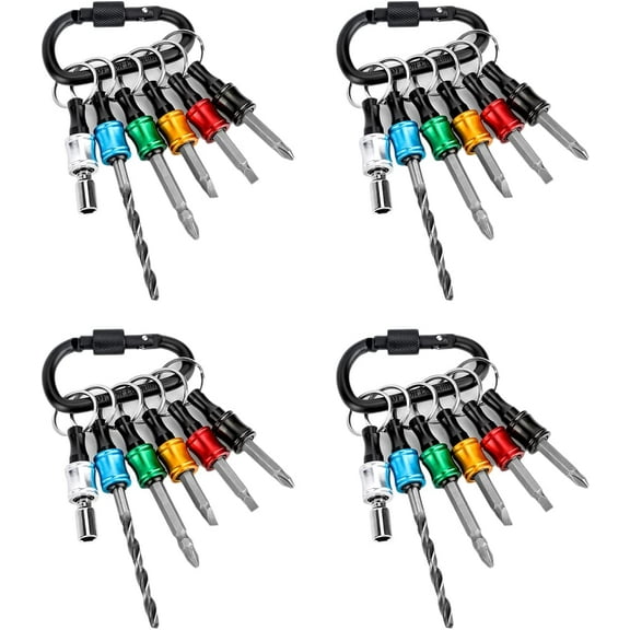 1/4 Inch Hex Shank Drill Bits Holder 4 Sets - Portable Six Color Coded Quick-Change Screwdriver Bits Holder Organizer Tool for 1/4\
