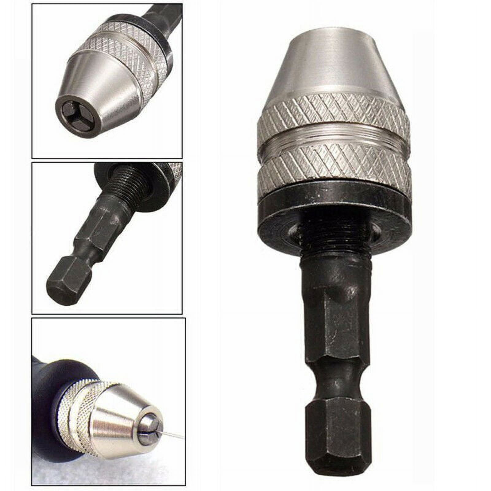 1/4'' Inch Hex Shank Keyless Drill Bit Chuck Adapter Converter Quick