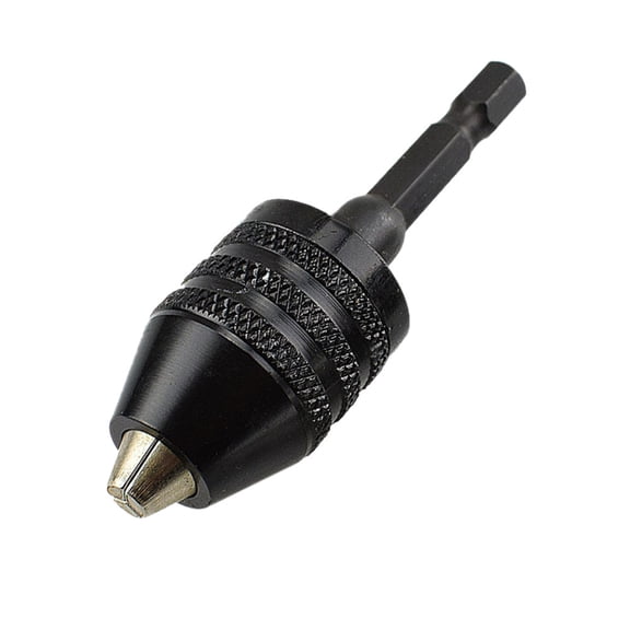 1/4 Inch Hex Shank Keyless Drill Chuck Adapter Set Quick Change 0.3-6.5mm Drill Bit Converter Compatible with Power Drill Electric Screwdriver Impact Driver Handheld Power Tool,Black