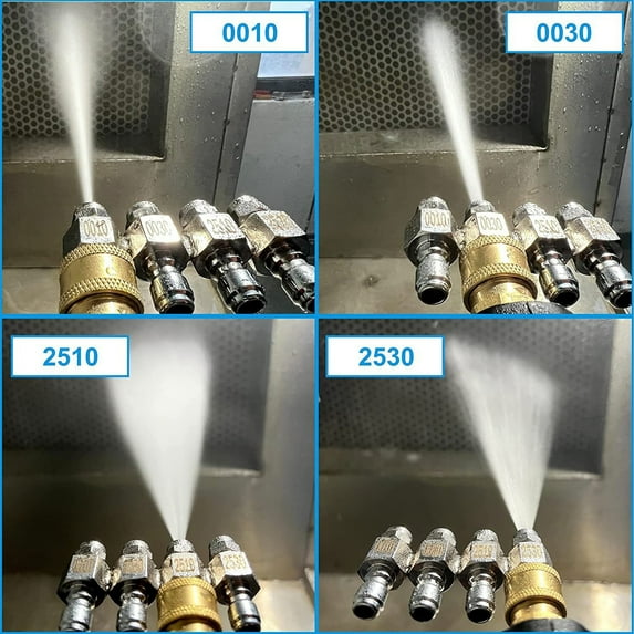 1/4 Inch Integrated 4 Way Pressure Washer Nozzle – Stainless Steel High Pressure Spray Tip Set