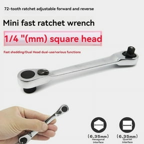 1/4 Inch Mini Ratchet Wrench 72 Teeth Drive Tool Hex Handle Lock Socket Quick Release