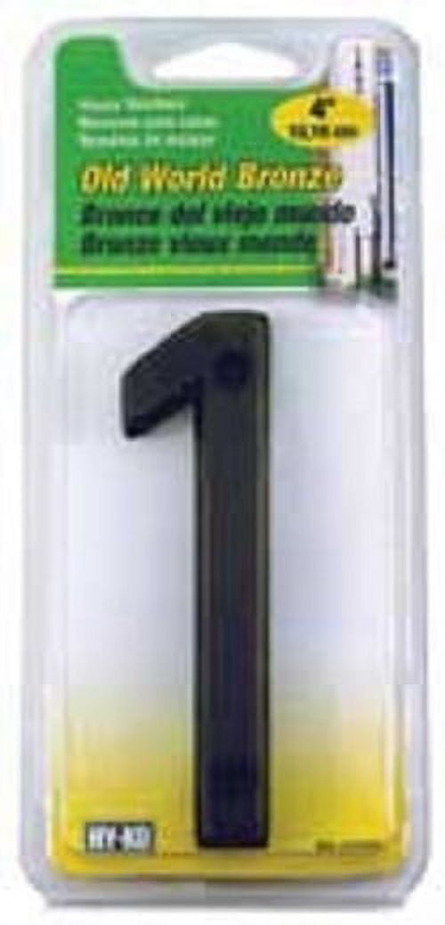 Old World Bronze 4" Nail-On House Number 1
