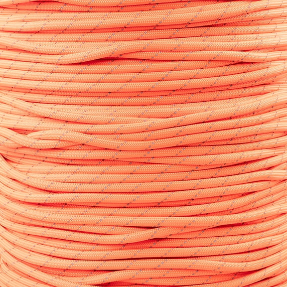 1/4 Inch Para-Max Paracord - Reflective Neon Orange - 25 Feet