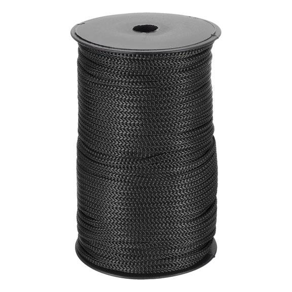 1/4 Inch Polypropylene Rope Braided Ropes, 328ft Nylon Rope for Clothesline, Camping, Hiking Black
