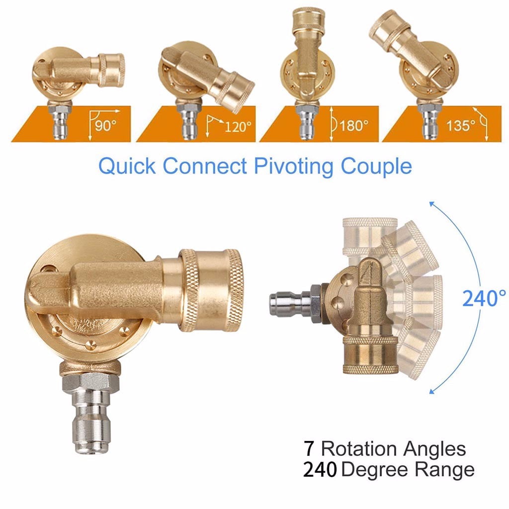 1/4 Inch Quick Connecting Pivoting Coupler 240 Pressure Washer Spray