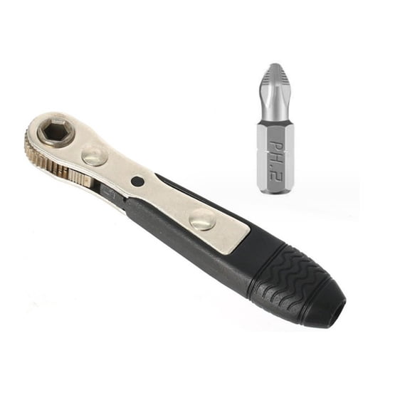 1/4 Inch Ratchet Screwdriver with Adjustable Direction, Ergonomic Non-Slip Handle, High Torque 45# Steel Quick Socket Wrench for Car Machine