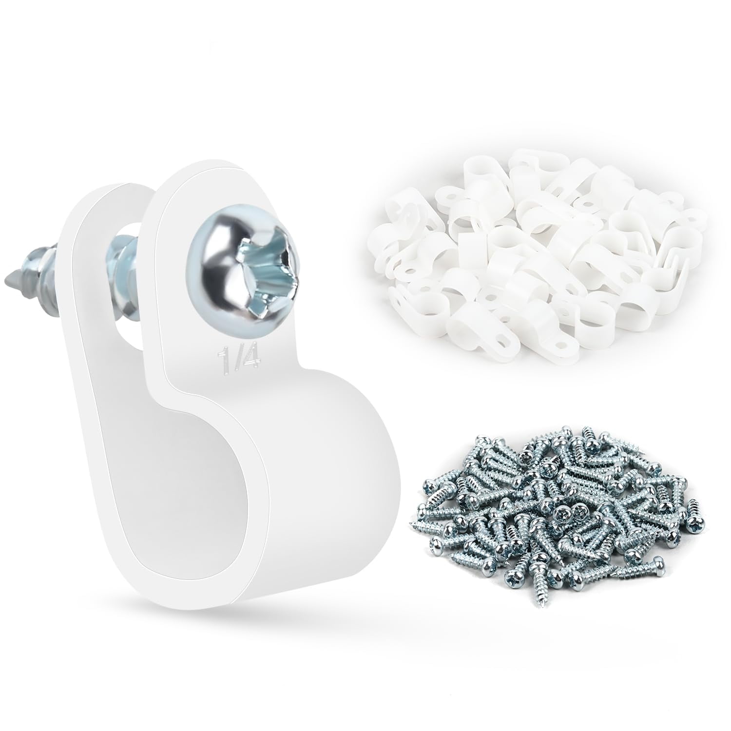 1/4 Inch Rope Light P-Style Mounting Clips with Pan Head Phillips ...