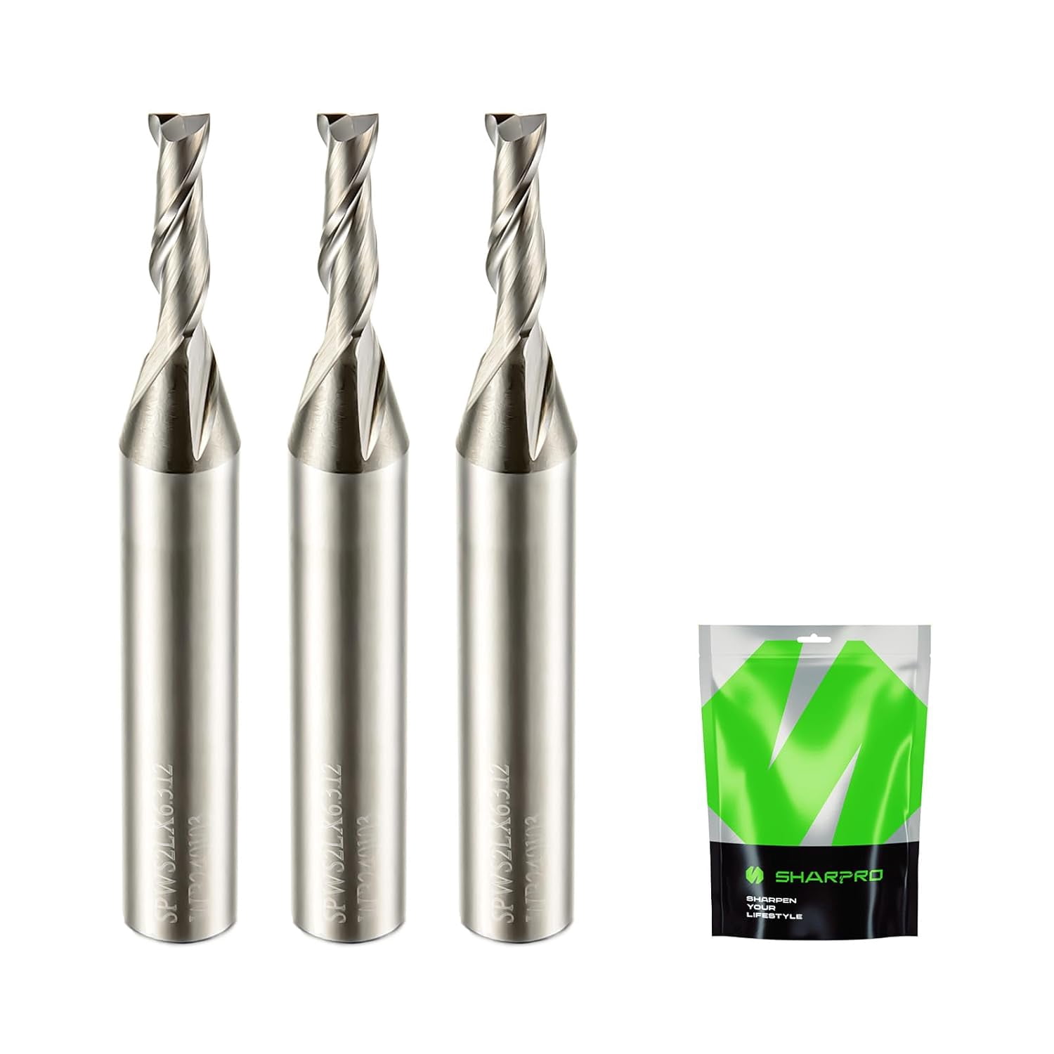 1/4 Inch Shank 1/8 Inch Cutting Dia Upcut Spiral Router Bit Set, CNC Up ...
