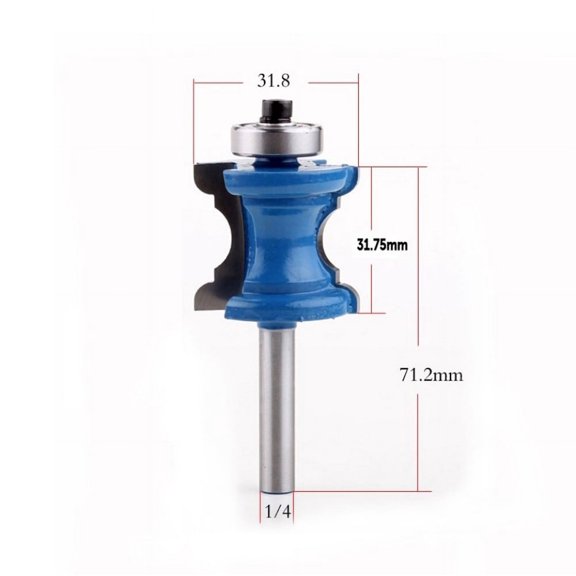 1/4 Inch Shank Bullnose Bead Column Trim for Molding Router for Woodworking, Carbide Tipped, 1" Cutting Length, 5/16" Cutting Depth