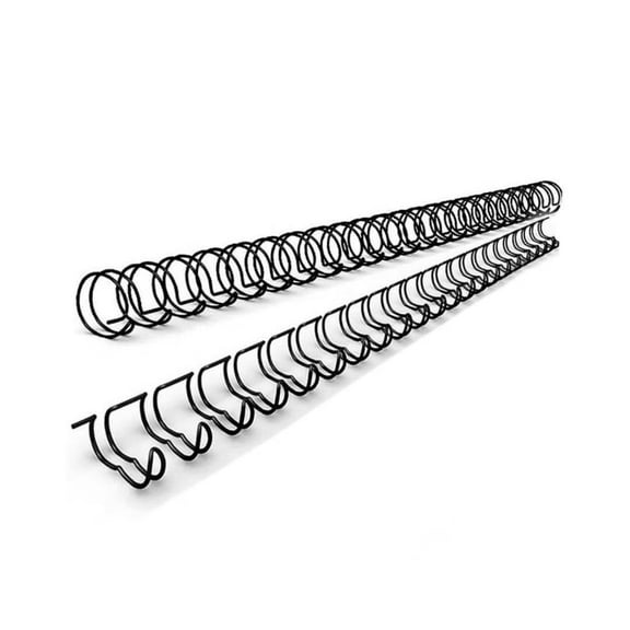1/4 Inch Spiral-O Wire Binding Comb | 100 Pack | Black Double Loop | 3:1 Pitch | Fits A4 | Holds up to 20 Sheets