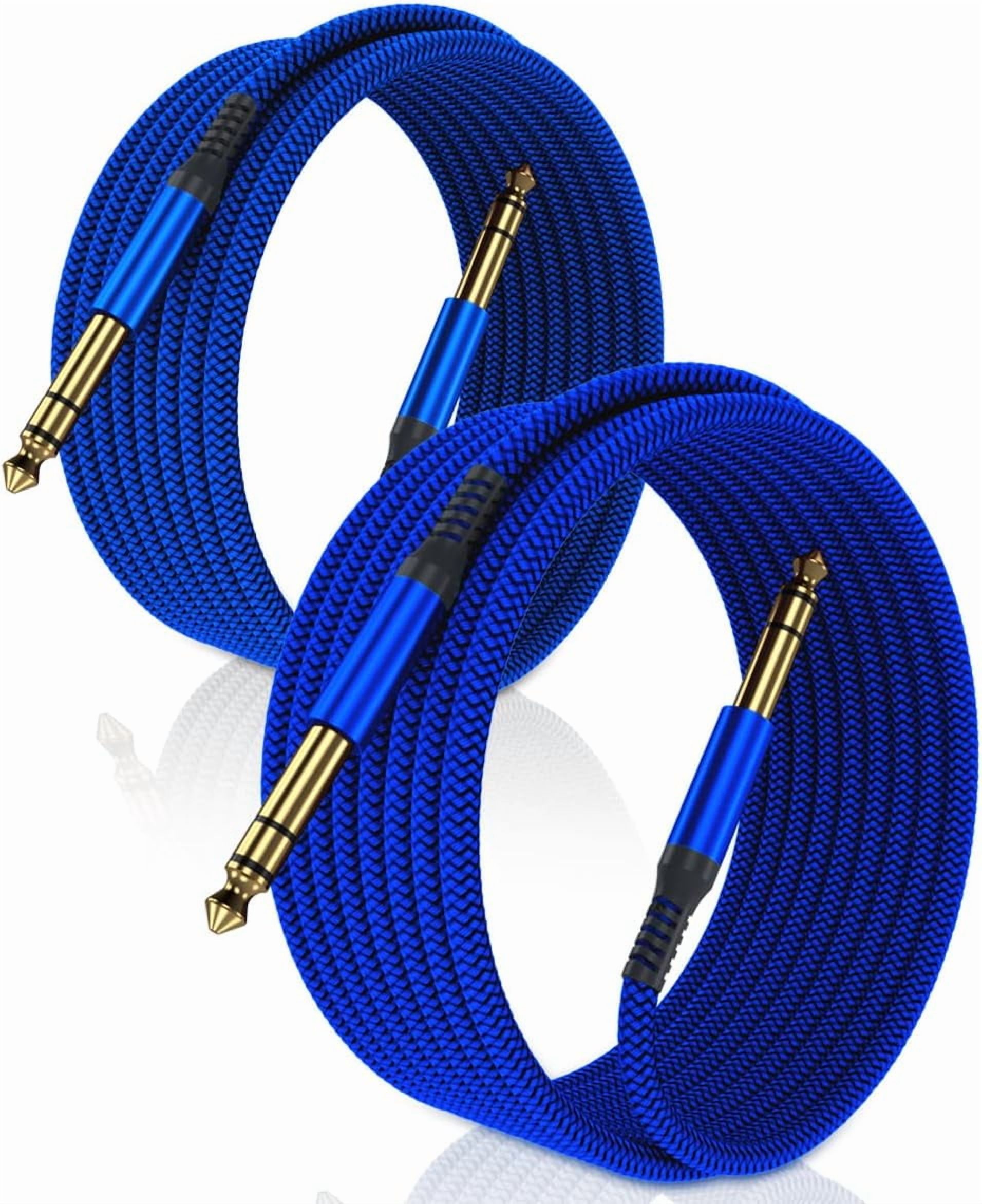 1/4 Inch TRS Instrument Cable 10ft 2-Pack,Straight 6.35mm Male Jack ...
