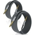 thumbnail image 1 of 1/4 Inch TRS Instrument Guitar Cable 10ft 2Pack,Straight 6.35mm Guitar Bass AMP Cord,Quarter Inch 6.3mm Male Jack Stereo Audio Balanced Line for Electric Guitar,Bass,Keyboard,Amplifier,Speaker, 1 of 7