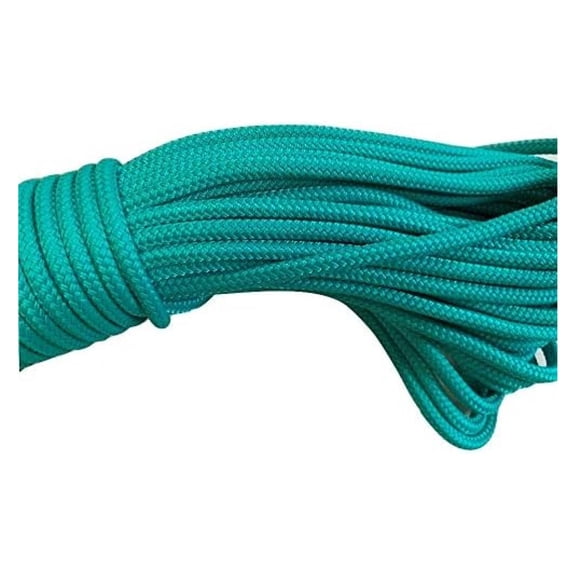 1/4 Inch Teal Double Braid Polyester Rope - Premium Marine Rope for Sail Rigging, Halyards, Flagpoles, Winch Lines & Equine Halters - Made in USA 100.0 Feet