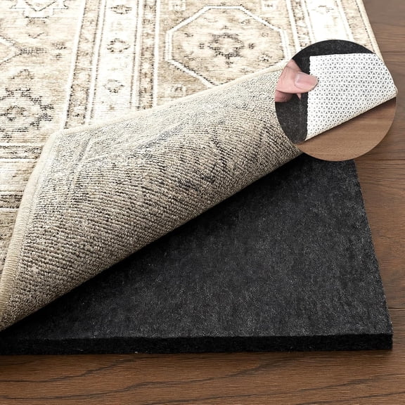 1/4 Inch Thick Felt and Natural Rubber Backing Rug Pad for 6 Foot by 9 Foot Area Rugs