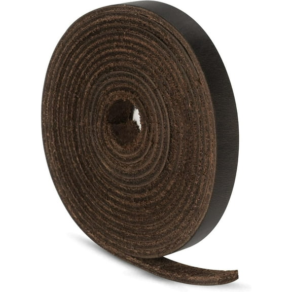 1/4 Inch Wide Flat Leather Strips, Full Grain Leather StrapsCord String for Crafts, Tooling (2mm Thick 72.5 Inches Long Black Coffee)