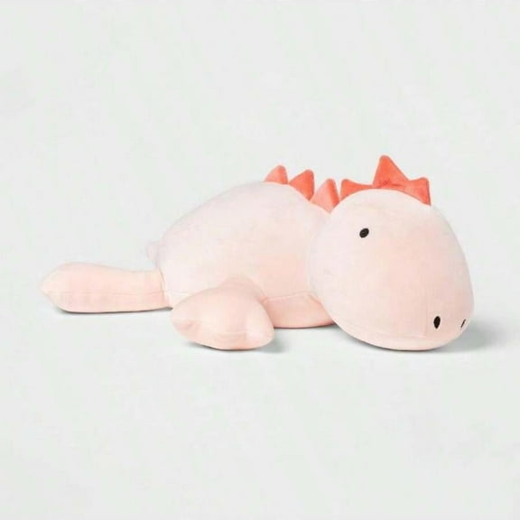 1.4 LB Weighted Stuffed Triceratops,Stegosaurus Animals Plush - 16 Inch Squished Long Dinosaur Jumbo Pillow - Kawaii Plushies Hugging Toy Gifts for Kids - Soft Green Dino Stuffed Animal Toy